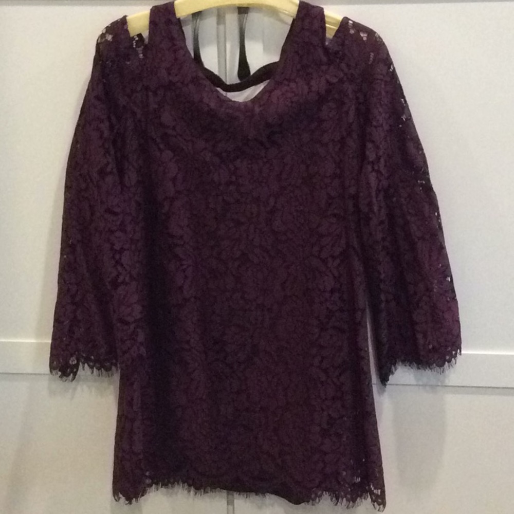 NWT.  Chaser burgundy lace dress.